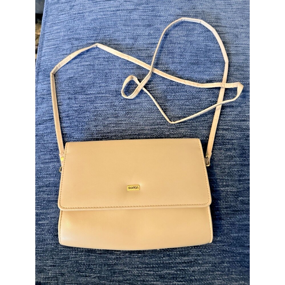 BUXTON Crossbody Bag Purse Flap Style Sac Clutch Beige NWOT